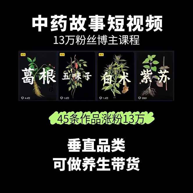 中药文化赛道:溯源故事开发,AI工具实战,平台运营,全方位解锁中医流量变现新路径