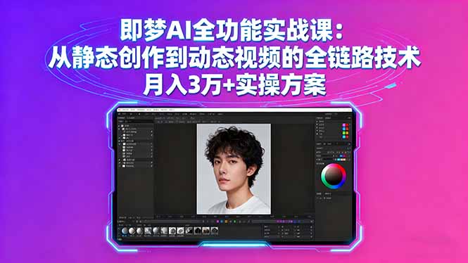 即梦AI全功能实战课:从静态创作到动态视频的全链路技术 月入3万+实操方案