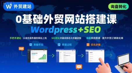 WordPress外贸建站+SEO优化课程，手把手教你从0到1搭建可获得询盘的外贸网站