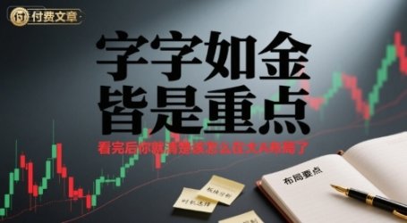 付费文章:字字如金 皆是重点, 看完后 你就清楚该怎么在大A布局了