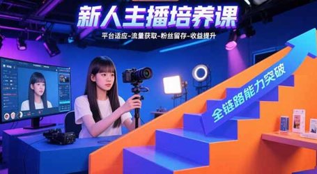 新人主播培养课:平台适应-流量获取-粉丝留存-收益提升 全链路能力突破