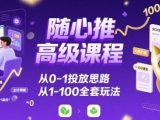 随心推高级课程，从0-1投放思路，也有从1-100的全套玩法