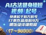 AI古法健身操短视频起号,快速起千粉万粉号,17条作品涨粉9W(喂饭级详细教程)