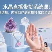 水晶直播带货系统课:从赛道选择、内容创作到直播转化的全链路教学