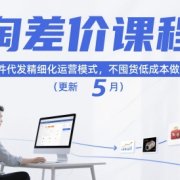 淘差价课程，淘宝一件代发精细化运营模式，不囤货低成本做电商(更新5月)