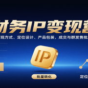 财务IP变现营：9大变现方式、定位设计、产品包装，成交与群发售批量转化
