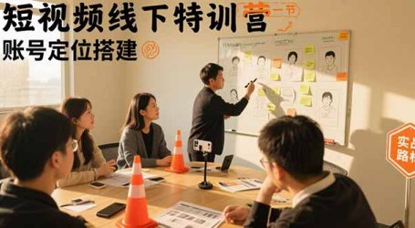 短视频线下特训营：账号定位搭建/口播号拍摄剪辑/直播间流量入口/变现实战