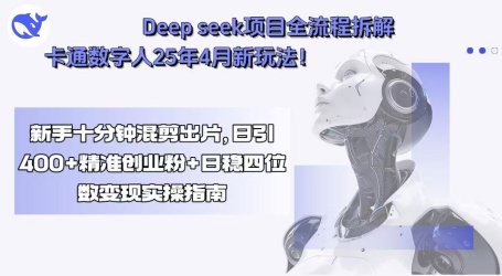 Deep seek项目全流程拆解+卡通数字人25年4月新玩法!新手十分钟混剪出…