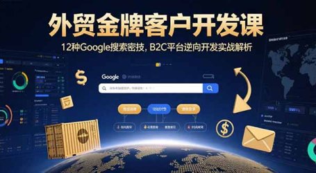 外贸金牌客户开发课,12种Google搜索密技,B2C平台逆向开发实战解析