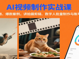 AI视频制作实战：含工具使用、爆款案例，讲拍摄剪辑、数字人批量制作与账号运营变现