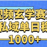 玄学赛道引流私域变现单日稳定1000+教程