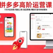 拼多多高阶运营课:7天开店流程/链接上架/选品策略/爆款打造与持续增长