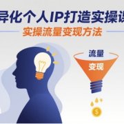 差异化个人IP打造实操课程，实操流量变现方法