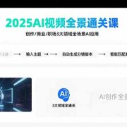 2025AI视频全景通关课：涵盖创作/商业/职场3大领域  掌握AI全场景应用