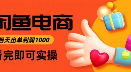 闲鱼高利润电商，入门到出单只需3小时，每天利润1000