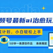 视频号分成最新ai治愈玩法,5分钟一条爆款,日赚500+,小白也能轻松上手