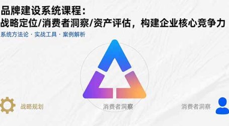 品牌建设系统课程:战略定位/消费者洞察/资产评估,构建企业核心竞争力