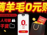 薅羊毛0元购，免单还倒挣钱的暴力玩法，人人可做，纯干货