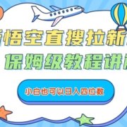 最新悟空直搜拉新玩法,保姆级教程讲解,小白也可以日入四位数