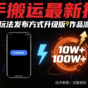 快手搬运最新技术,MT混合玩法发布方式升级版,作品流量超级好