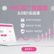 小红书广告投放从0到1的实战课,学完即可开始投放,拒绝无效广告消耗