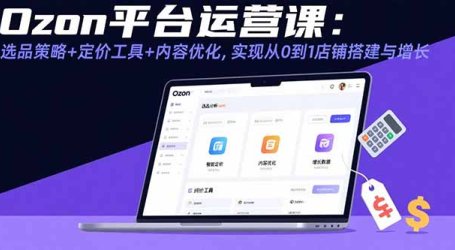 Ozon平台运营课：选品策略+定价工具+内容优化，实现从0到1店铺搭建与增长
