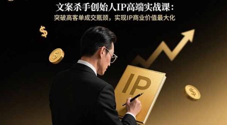 文案杀手创始人IP高端实战课:突破高客单成交瓶颈,实现IP商业价值最大化