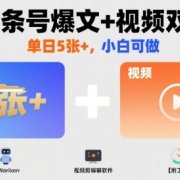 AI头条号爆文+视频双玩法，单日5张+，小白可做【附工具】