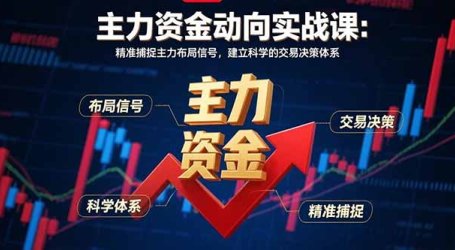 主力资金动向实战课-8月:精准捕捉主力布局信号,建立科学的交易决策体系