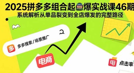 2025拼多多组合起爆实战课46期:系统解析从单品裂变到全店爆发的完整路径