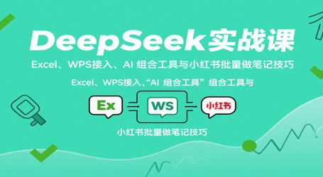 DeepSeek实战课:Excel、WPS接入、AI 组合工具与小红书批量做笔记技巧