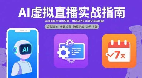 AI虚拟直播实战指南,手机设备与软件配置,零基础7天开播全流程拆解