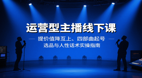 运营型主播线下课：提价值降互上、四部曲起号、选品与人性话术实操指南