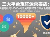 三大平台矩阵运营实战:掌握月引流10000+线索的矩阵打法与平台合规策略