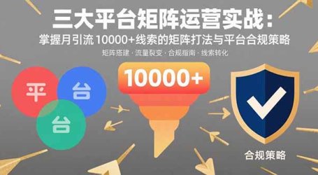 三大平台矩阵运营实战：掌握月引流10000+线索的矩阵打法与平台合规策略