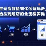 淘宝无货源精细化运营玩法，从选品到起店的全流程实操