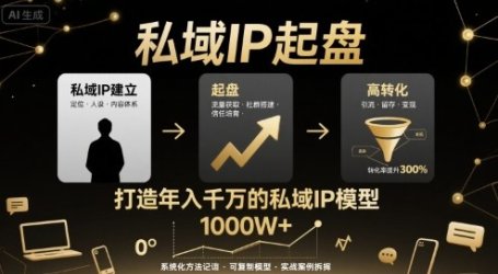 私域IP起盘，私域ip建立、起盘、高转化，打造年入千万的私域ip模型