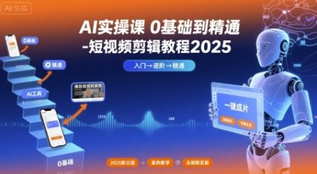 AI实操课0基础到精通-短视频剪辑教程2025