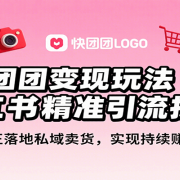 快团团变现玩法+小红书精准引流技巧,真正落地私域卖货,一年从0做到月入3万+