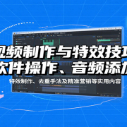 视频制作与特效技巧：软件操作、音频添加、特效制作、去重手法及精准营销等实用内容