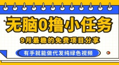 0学费0风险,2025风口项目,无脑免费撸,代发纯绿色视频,一部手机人人可做【揭秘】