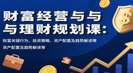 财富经营与理财规划课:财富关键行为、投资策略、资产配置及趋势解读等