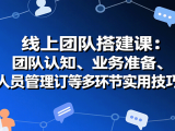线上团队搭建课:团队认知、业务准备、人员管理、协议签订等多环节实用技巧