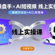 IP操盘手线上实操课，AI短视频线上课