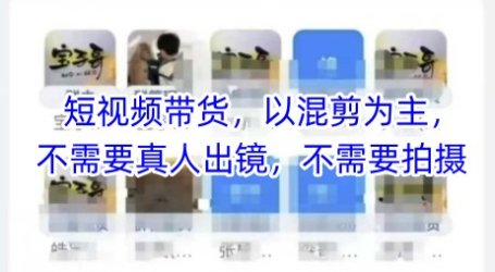 宝子哥头部团队短视频带货,以混剪为主,不需要真人出镜,不需要拍摄【更新8月】