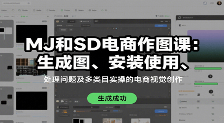 MJ和SD电商作图课:生成图、安装使用、处理问题及多类目实操的电商视觉创作