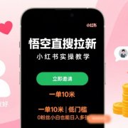 悟空直搜拉新小红书实操教学,一单10米,低门槛,0粉丝小白也能日入多张