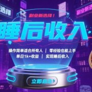 副业新选择！操作简单适合所有人，零经验也能上手，单日1k+收益，实现睡后收入【揭秘】