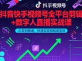 抖音快手视频号全平台剪辑+数字人直播实战课，从零到精通，快速实现短视频变现(更新9月)​