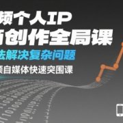 短视频个人IP极简创作全局课，简单算法解决复杂问题，一套短视频自媒体快速突围课